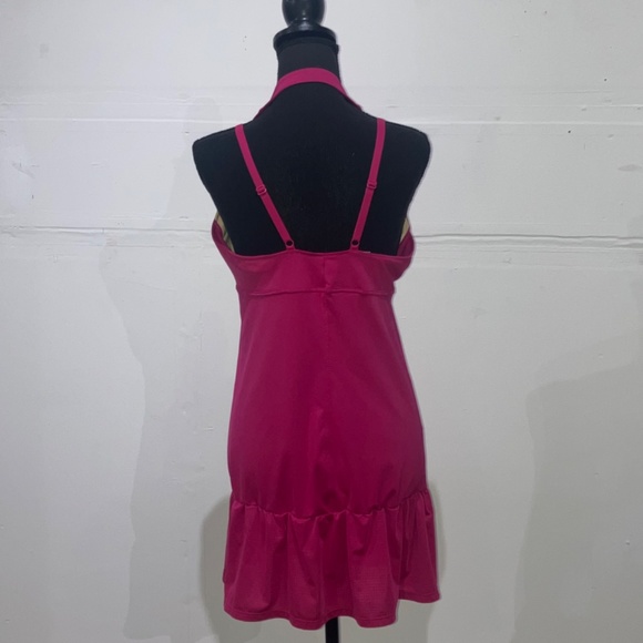 Reebok fuchsia halter tennis dress with flounced skirt - Picture 5 of 9